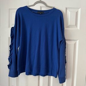 NWT Sanctuary Cobalt Blue Ruffle Sleeve Sweatshirt